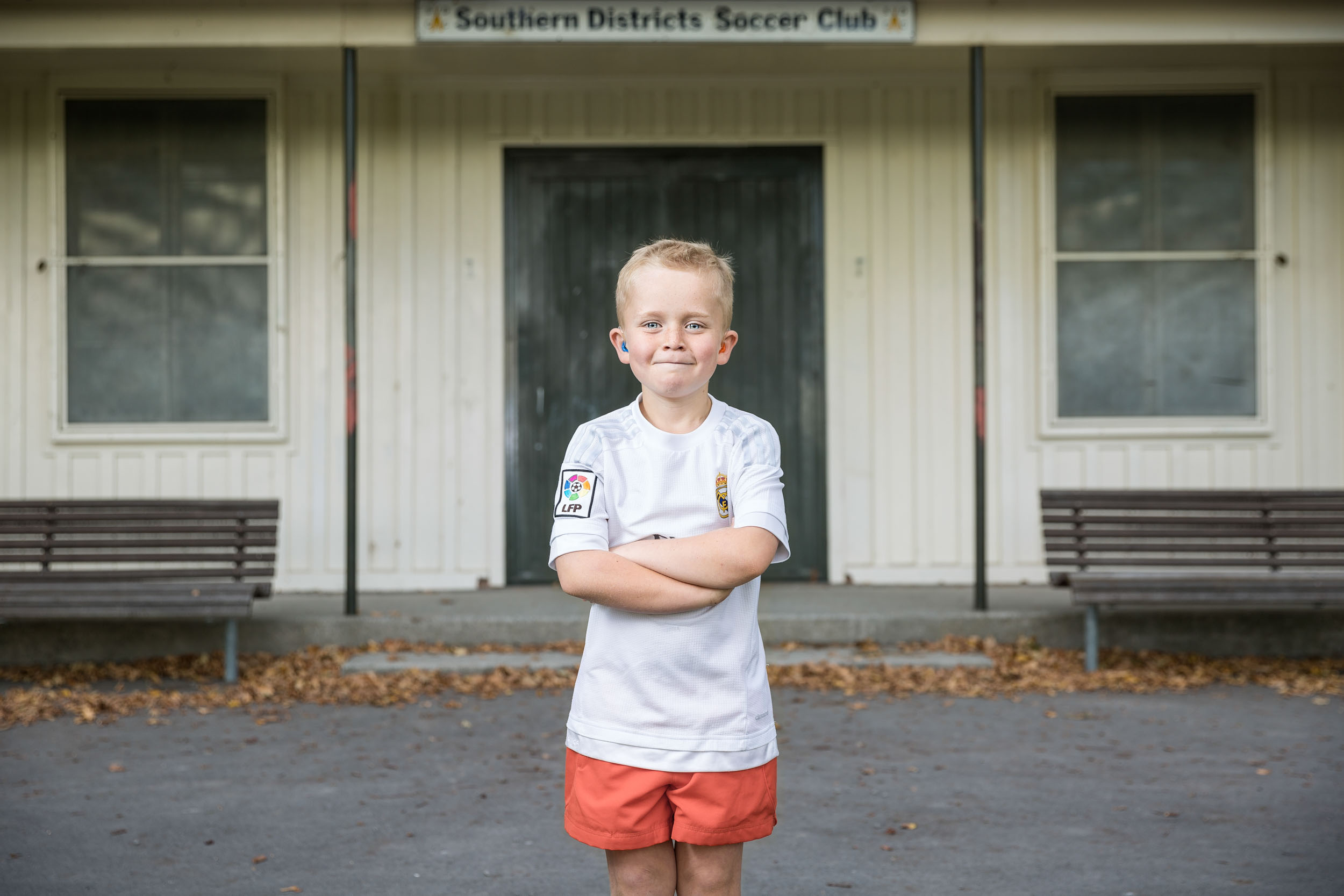 Cheeky portrait of Lochie advertising Maia